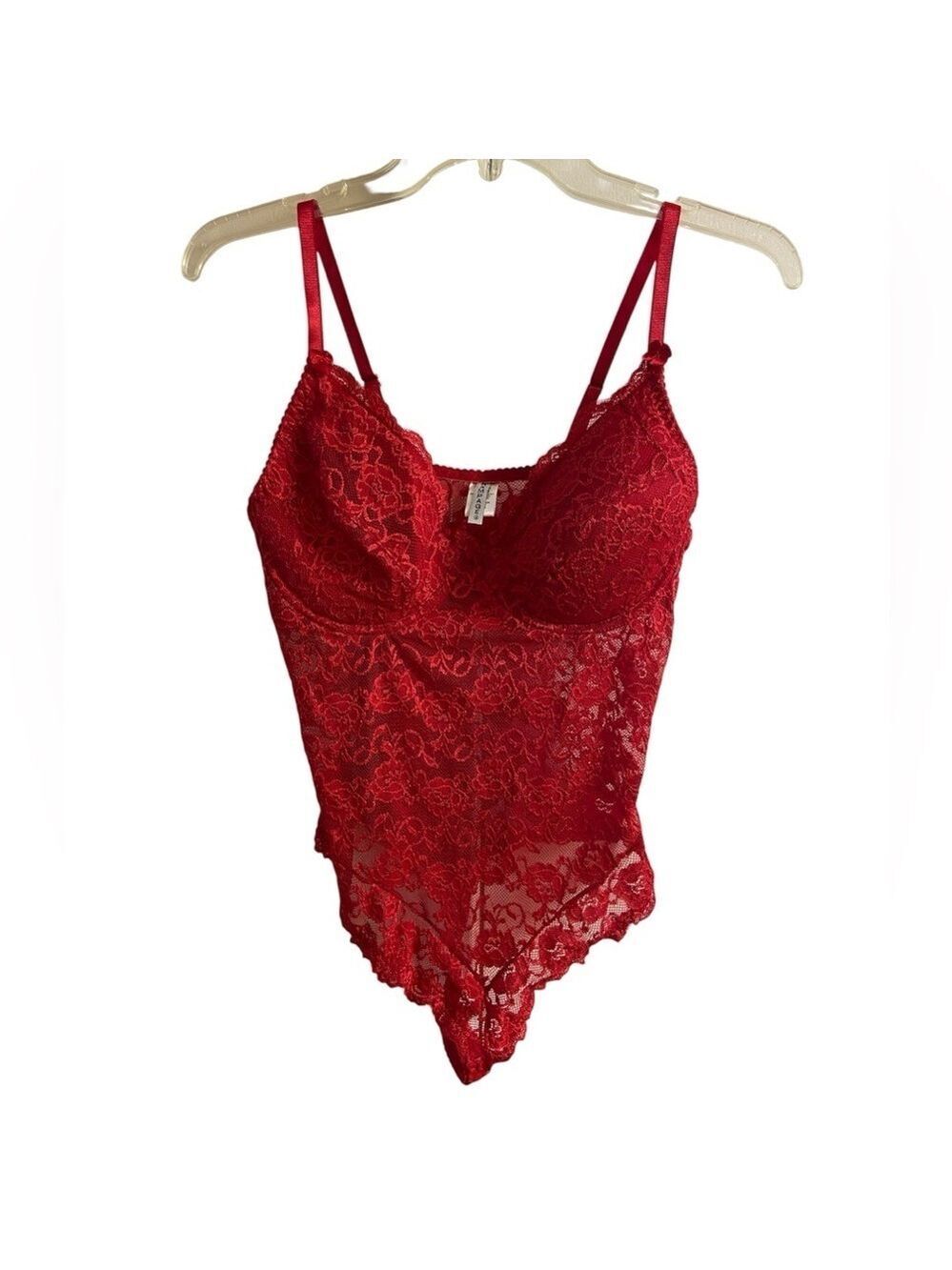 Rampage Red Lace Top‎ bodysuit y2k lingerie Sz 38C